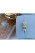 Altın Kaplama Gerçek Kehribar Mini Gold Detaylı Tasarım Bileklik Bal S