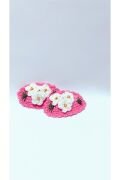 Handmade Tasarım Hediyelik Amigurumi Yeni Trend Işlemeli 2'li Toka Seti pembe Tek Ebat