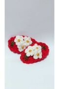 Handmade Tasarım Hediyelik Amigurumi Yeni Trend Işlemeli 2'li Toka Seti kırmızı Tek Ebat