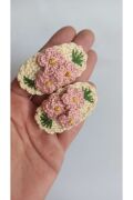 Handmade Tasarım Hediyelik Amigurumi Yeni Trend Işlemeli 2'li Toka Seti Açık Sarı Tek Ebat