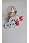 Amigurumi Yeni Trend Beyaz Pembe Işlemeli 2'li Toka Seti beyaz Tek Ebat
