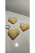 Amigurumi Hediyelik Dağıtmalık Düğün Kına Nikah Toptan Örgü Kalp Anahtarlık karışık renkli