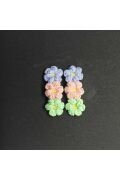 Üç Çiçek Şık Tasarım Amigurumi 2 Li Toka Seti PASTEL Tek Ebat